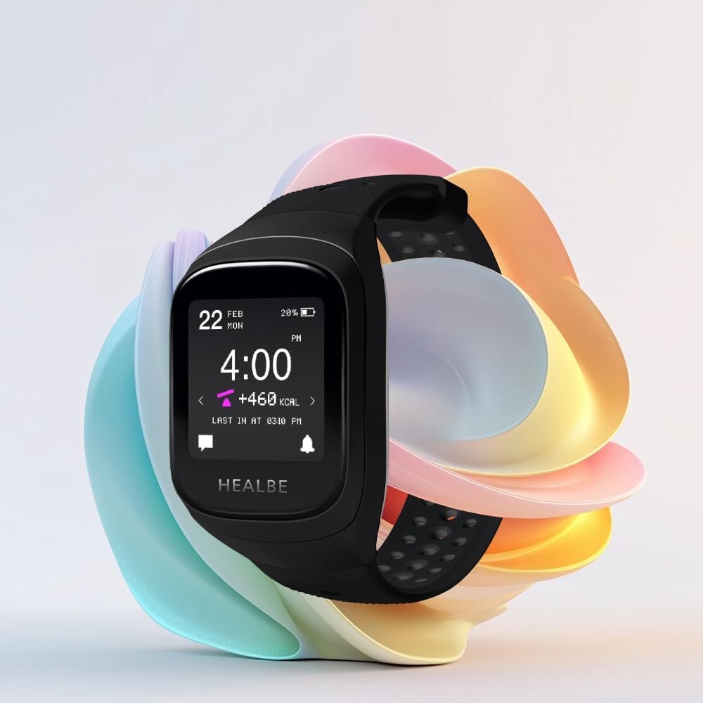 HEALBE GoBe3 – Smart Health Tracker for Calories, Sleep, Stress & Nervous System Balance, Free app – Obsidian