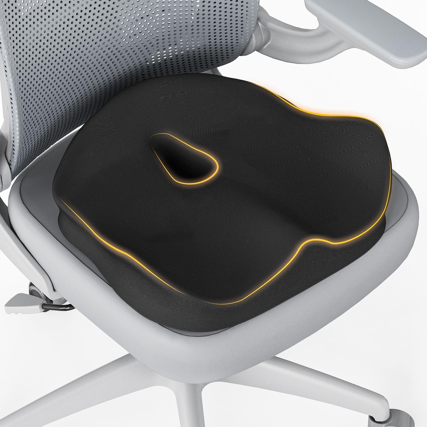 Seat Cushion, X Large Office Chair Cushion for Sciatica Pain Relief, Memory Foam Ergonomic Cushions Pad Pillow for Car, Home, Hip, Tailbone, Coccyx, Long Sitting