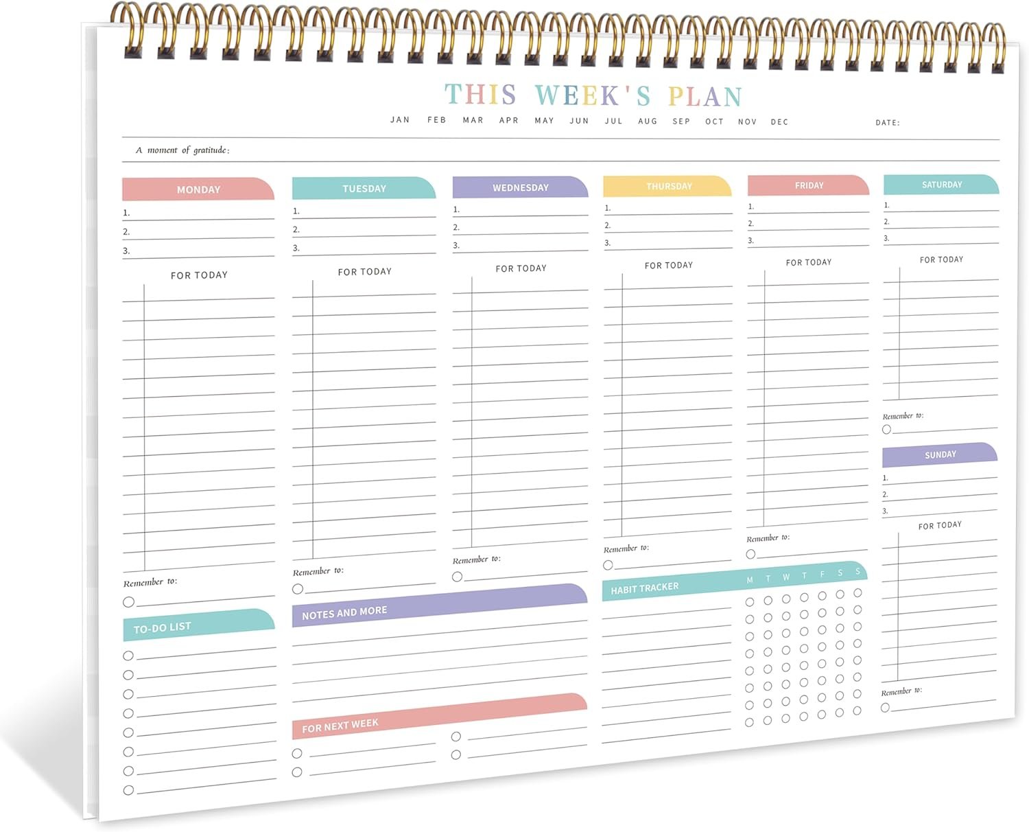 TREES Weekly To Do List Pad with 52 Undated Sheets（8.5"×11"）- Weekly Desk Notepad with Spiral Binding for Women & Man, Office, School and Home Personal Organizer